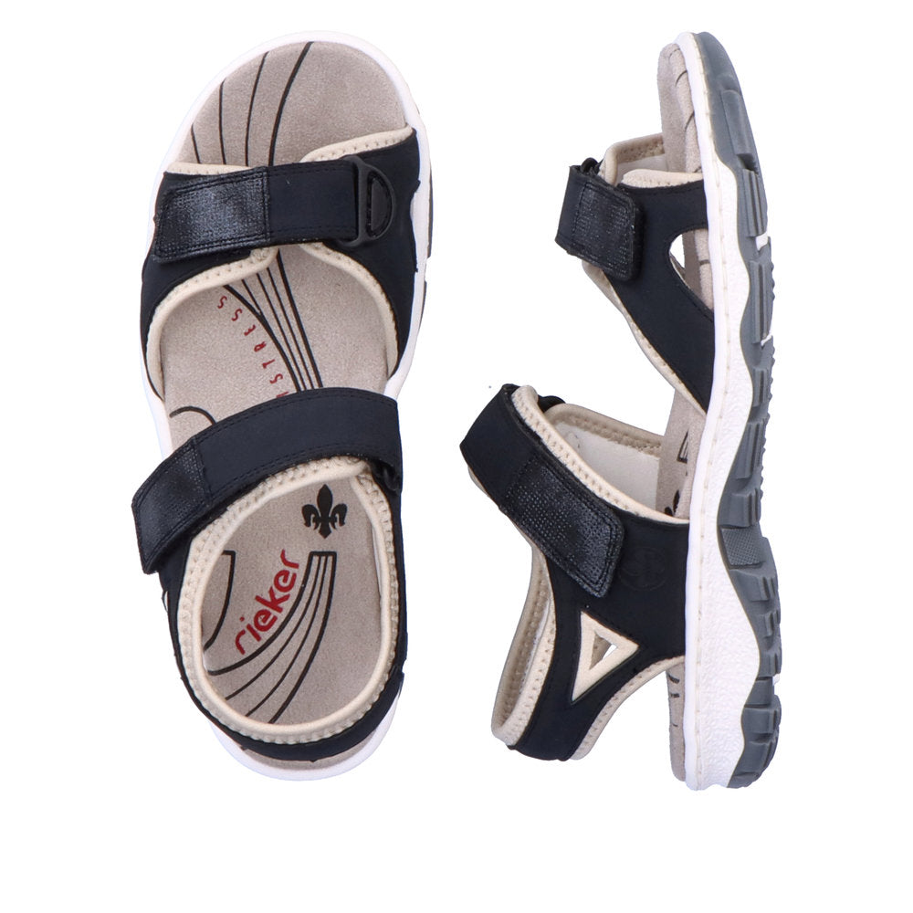 Rieker 68891-14 Ladies Blue Velcro Sandal