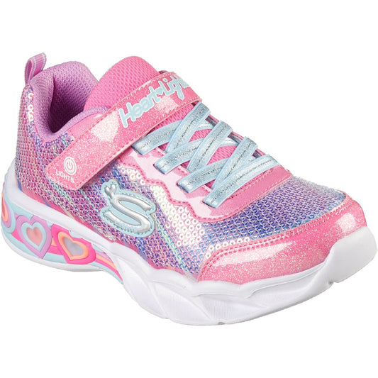 Skechers Kids 302313L Sweet Heart Lights Silver Multi Trainers