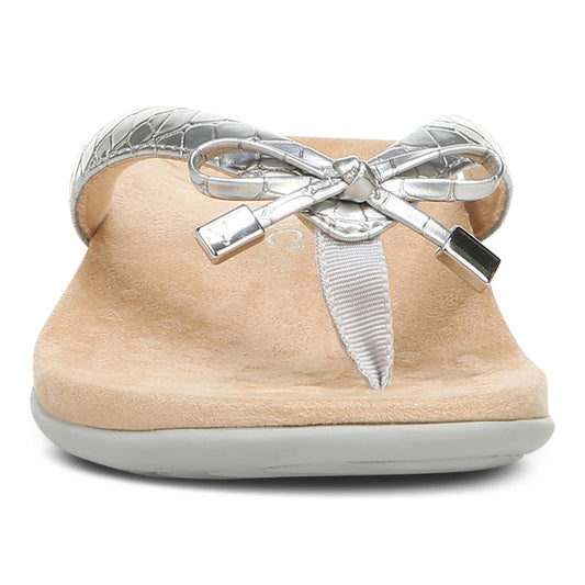 Vionic 10929S2021 Ladies Bella Silver Metallic Croc