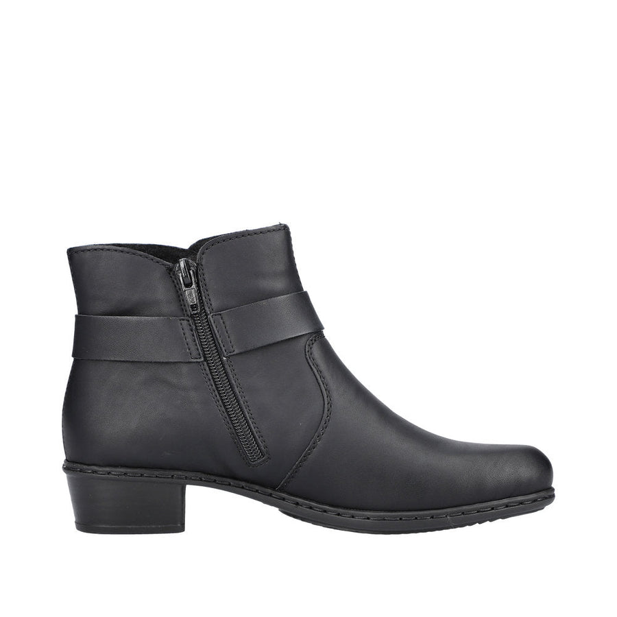 Rieker Y0775-00 Ladies Black Ankle Boot