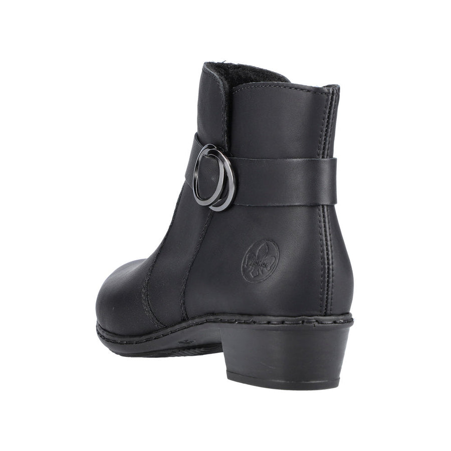 Rieker Y0775-00 Ladies Black Ankle Boot