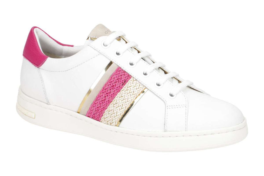 Geox Ladies D251BC D Jaysen C White/Fushia Trainer