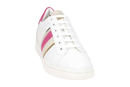 Geox Ladies D251BC D Jaysen C White/Fushia Trainer