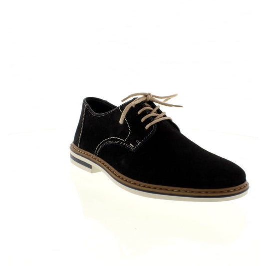 Rieker Mens Blue Suede Leather Shoes B1422-14