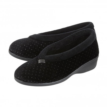 Lotus ULH048 Beverley Ladies Slipper Black