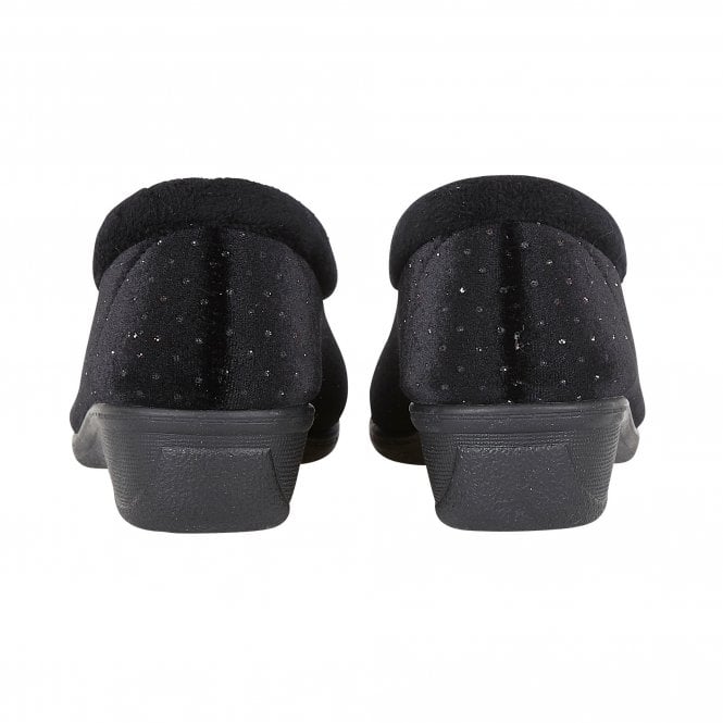 Lotus ULH048 Beverley Ladies Slipper Black