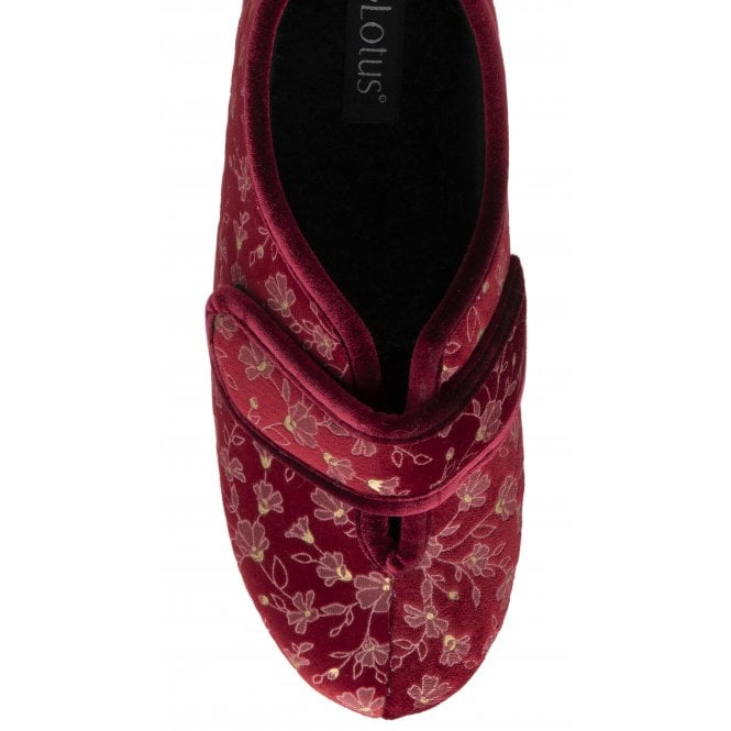 Lotus ULH055 Wilma Ladies Slipper Bordo