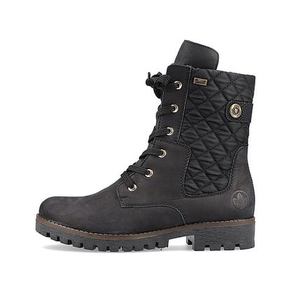Rieker Ladies Black Tall Ankle Boots 78523-01