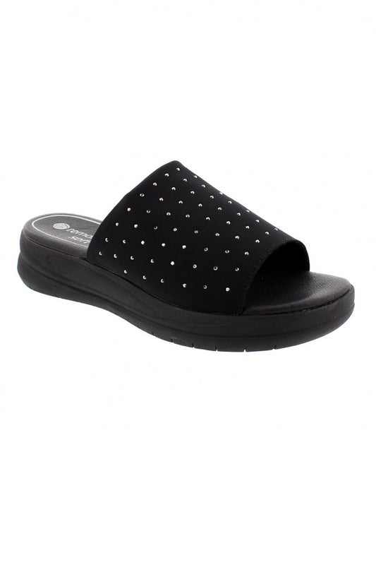 Remonte Ladies Black Slip On Sandals D4253-02