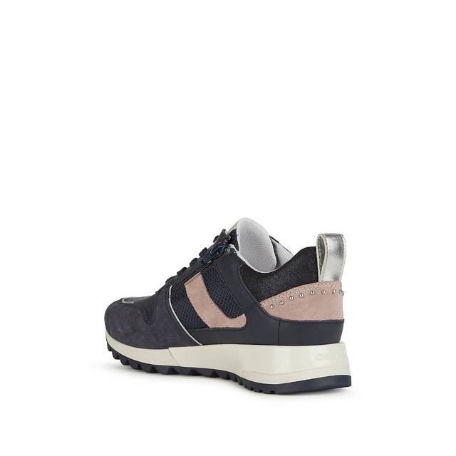 Geox Ladies J25AQA Tabelya Navy/Pink Trainer