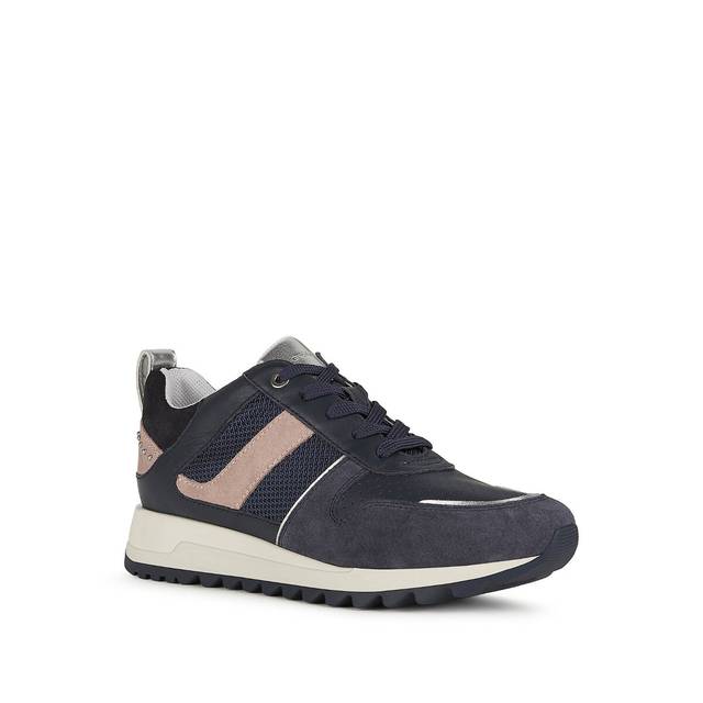 Geox Ladies J25AQA Tabelya Navy/Pink Trainer