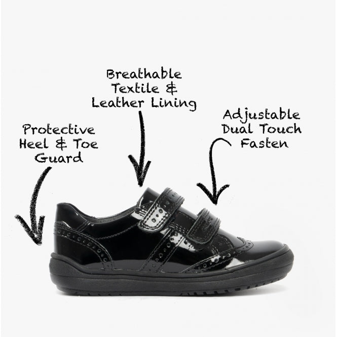 Geox J947VG J Hadriel G Kids Black Patent