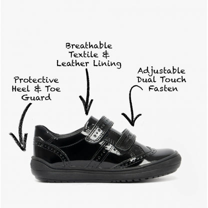 Geox J947VG J Hadriel G Kids Black Patent
