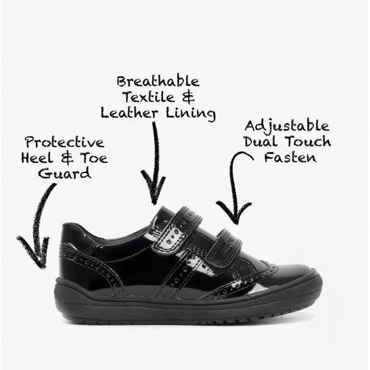 Geox J947VG J Hadriel G Kids Black Patent