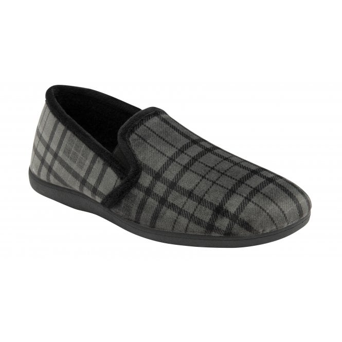 Lotus UMH032 Mens Gray Check Slipper