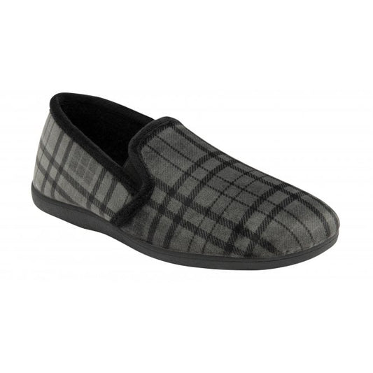 Lotus UMH032 Mens Gray Check Slipper