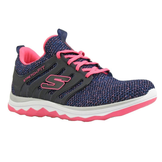 Skechers Kids Diamond Sparkle Sprint Navy Hot Pink Trainers 81561