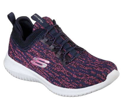 Skechers Kids Ultra Flex Bright Horizon Blue & Pink Girls Trainers 81553L/NVPK