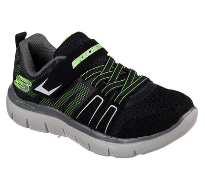 Skechers Kids Flex Advantage 2.0 - High Torque Black/Lime Green Trainers 97456L