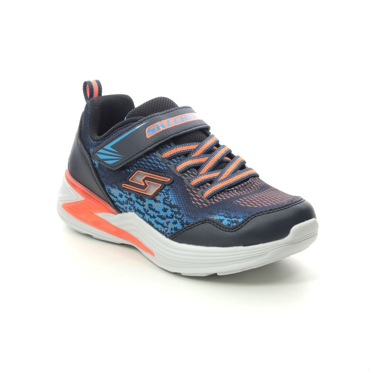 Skechers Kids S Lights Eruopters III Derlo Navy/Orange Trainers 90563