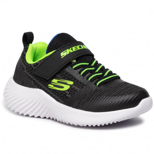 Skechers Kids Bounder Black/Lime Trainers 98302L