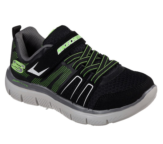 Skechers Kids Flex Advantage 2.0 - High Torque Black/Lime Green Trainers 97456L