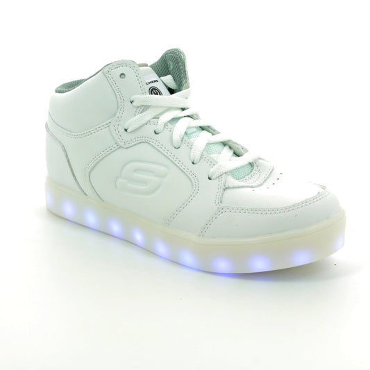 Skechers Kids White Energy Light Hi-Top Trainers 90600