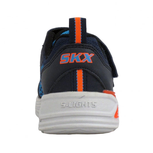 Skechers Kids S Lights Eruopters III Derlo Navy/Orange Trainers 90563