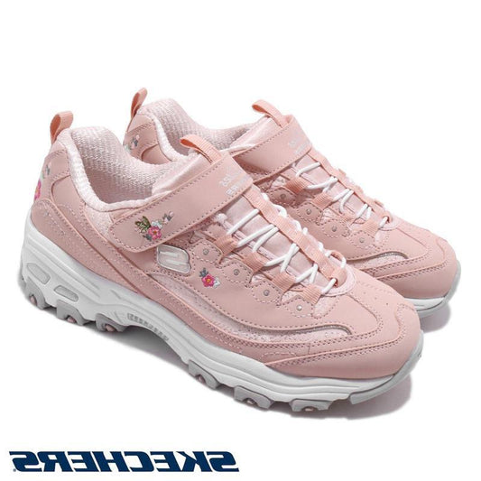 Skechers Kids D'Lites Lil Blossom Pink Floral Trainers 80579 LTPK