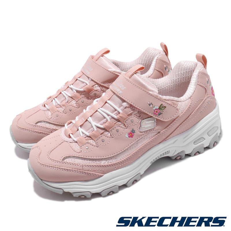 Skechers Kids D'Lites Lil Blossom Pink Floral Trainers 80579 LTPK