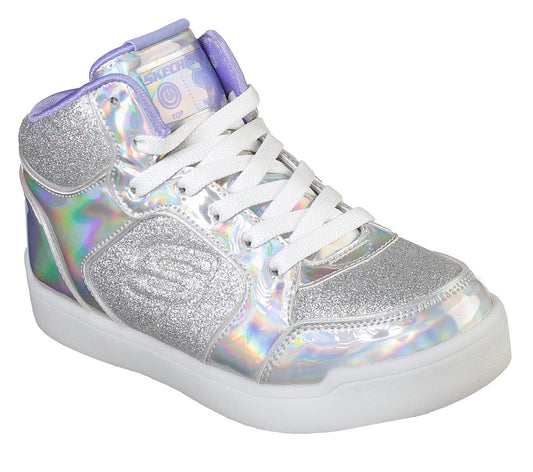 Skechers Kids S Lights Energy Lights Ultra Glitzy Glow Silver Hi-Top Trainers 20188L