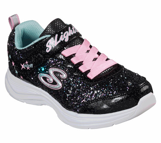 Skechers Kids Glimmer Kicks-Glitter N'Glow Black Trainers 20267L