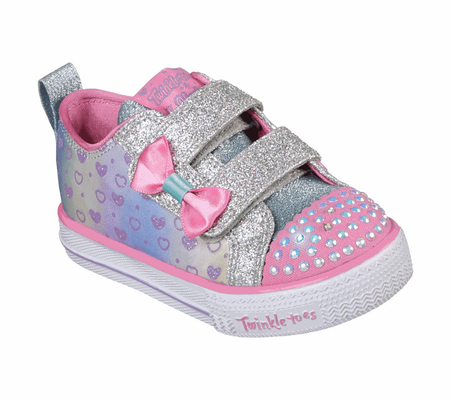Skechers Kids Baby Twinkle Toes: Shuffle Lite - Sparkle Hearts Plata-Multicolour Trainers 20135