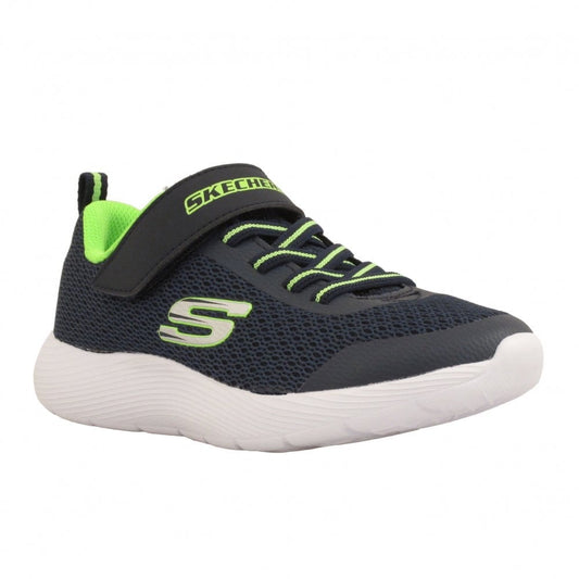 Skechers Kids Dyna-Lite Navy Blue & Lime Green Trainers 98120L
