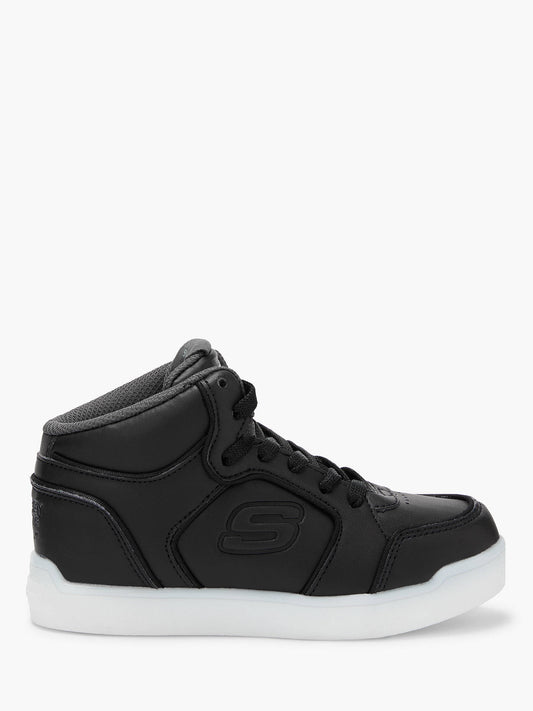 Skechers Kids Energy Lights Black Hi-Top Trainers 90622