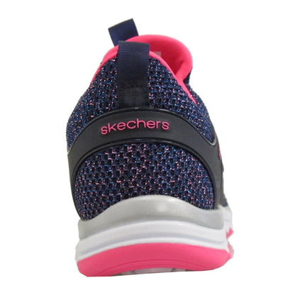 Skechers Kids Diamond Sparkle Sprint Navy Hot Pink Trainers 81561