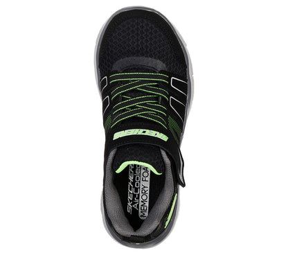 Skechers Kids Flex Advantage 2.0 - High Torque Black/Lime Green Trainers 97456L