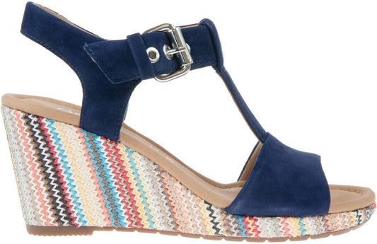 Gabor Ladies Karen Blue Multi Wedge Sandals 42.824.36