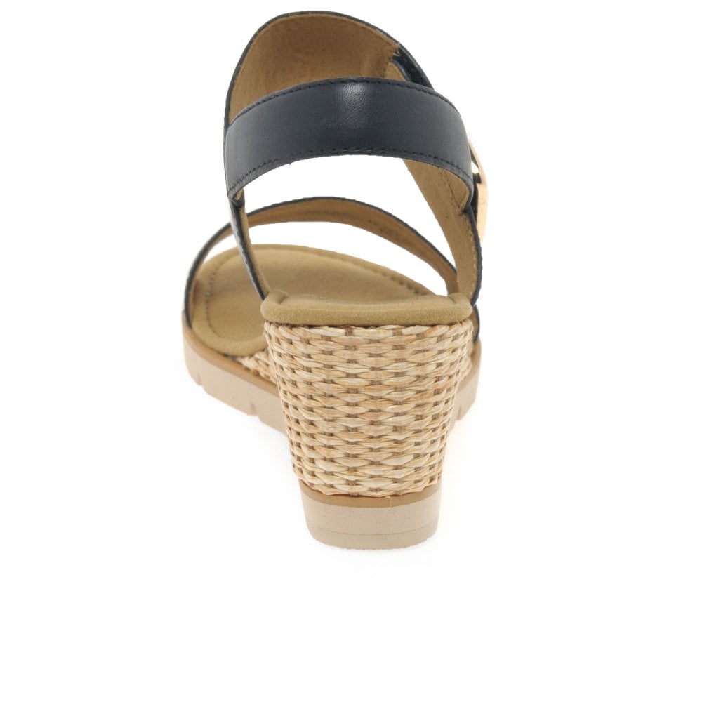 Gabor Ladies Porter Midnight Blue Wedge Heels 45.751.26