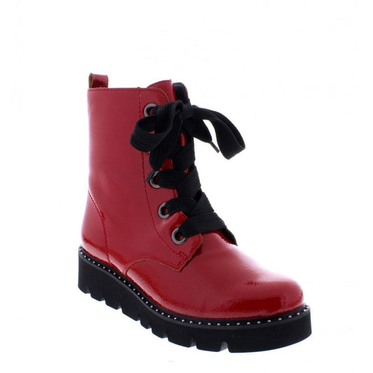 Remonte Ladies Red Zip Up Ankle Boots R8073-35