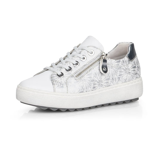Remonte Ladies White Floral Trainer Shoes D1000-80