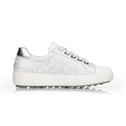 Remonte Ladies White Floral Trainer Shoes D1000-80