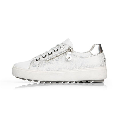 Remonte Ladies White Floral Trainer Shoes D1000-80