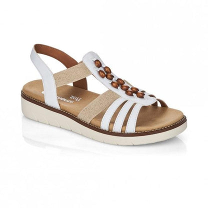 Remonte Ladies Slip On Open Toe White Sandals D2065-80