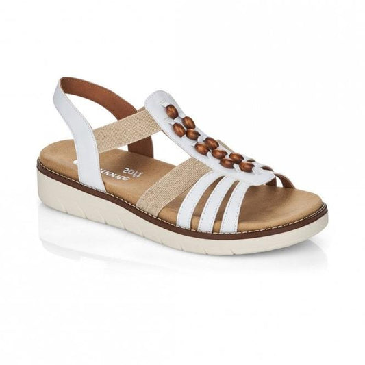 Remonte Ladies Slip On Open Toe White Sandals D2065-80