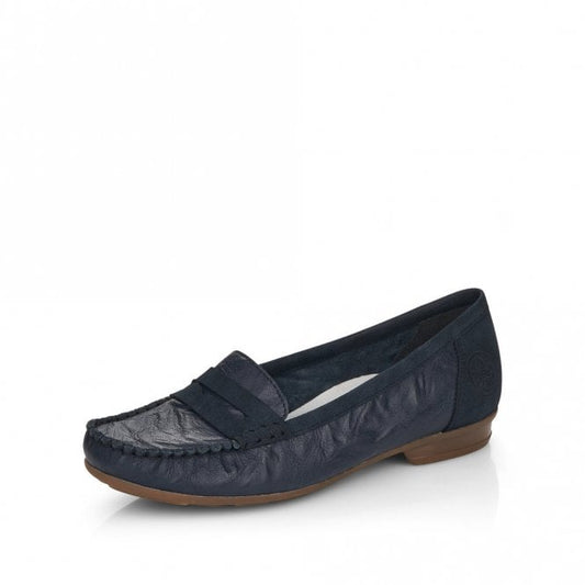 Rieker 40054-15 Ladies Navy Slip On