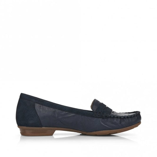 Rieker 40054-15 Ladies Navy Slip On