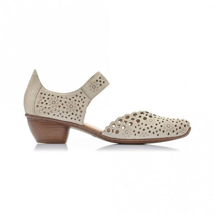 Rieker 43753-60 Ladies Beige Heel Shoe
