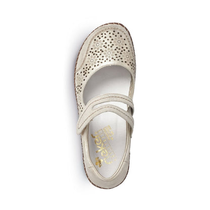 Rieker Ladies Suede Leather Gold Shoes 44875-62