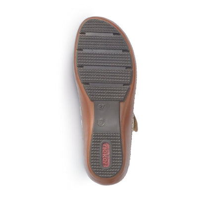 Rieker Ladies Suede Leather Gold Shoes 44875-62